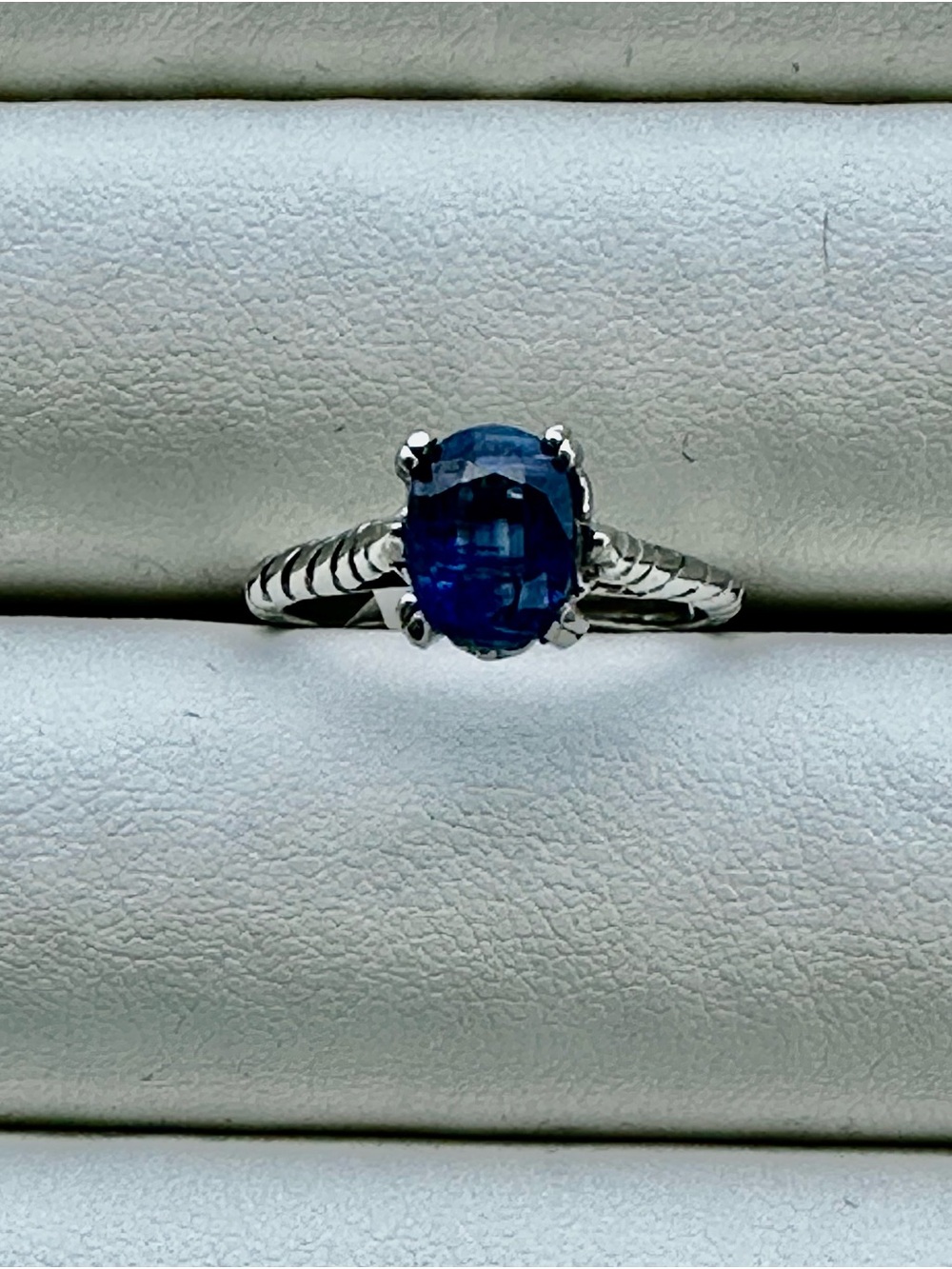 Blue Kyanite Oval Ring in Sterling Silver